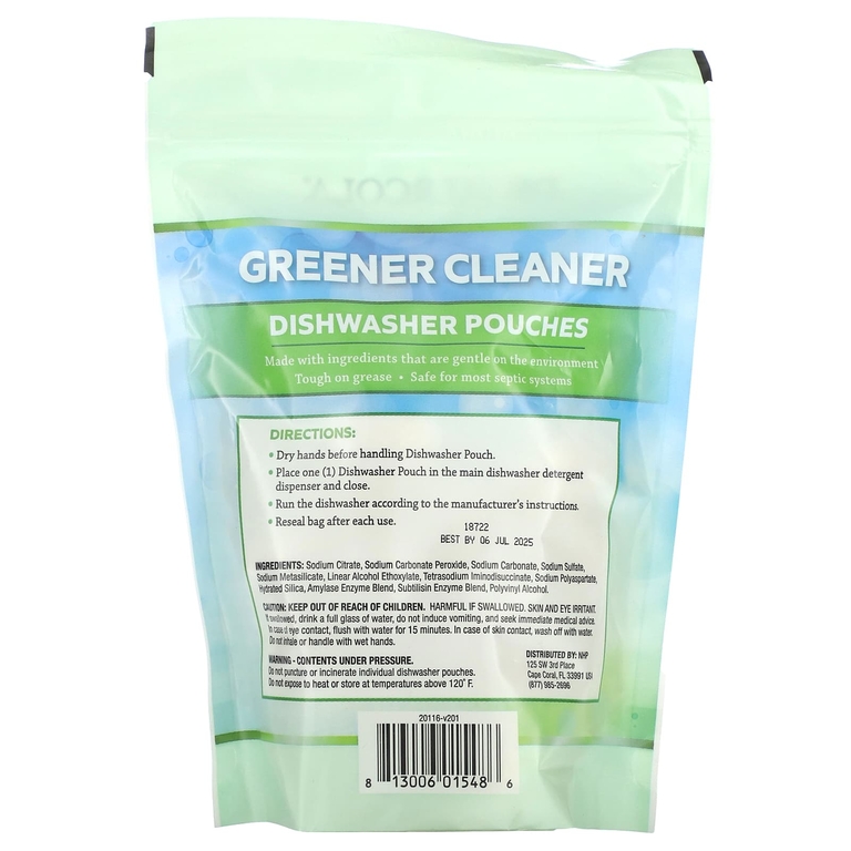 Dr. Mercola, Greener Cleaner, пакетики для посудомоечной машины, 24 пакетика, 431 г (15,2 унции)