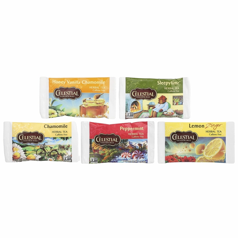 Celestial Seasonings, набор травяных чаев, без кофеина, 5 вкусов, 18 чайных пакетиков, 30 г (1,0 унция)