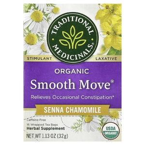 Traditional Medicinals, сенна и ромашка, без кофеина, 16 упакованных чайных пакетиков, 32 г (1,13 унции)