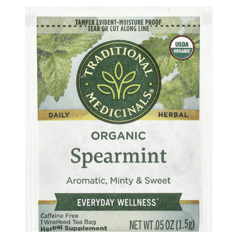 Traditional Medicinals, органическая мята, без кофеина, 16 чайных пакетиков, 24 г (0,85 унции)