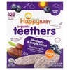 Happy Family Organics, Organic Teethers, мягкие вафли для прорезывания зубов, голубика и фиолетовая морковь, 12 пакетиков по 4 г (0,14 унции)