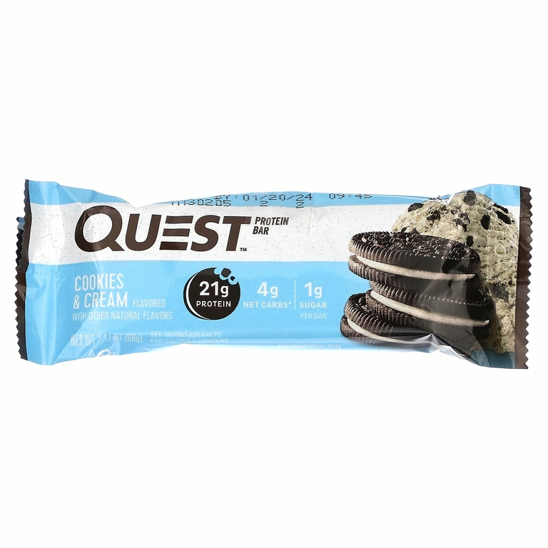 Quest Nutrition, протеиновый батончик, со вкусом печенья и сливок, 12 батончиков, 60 г (2,12 унции) каждый