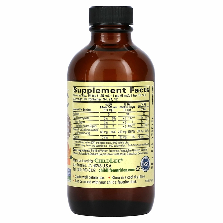 ChildLife Essentials, Essentials, витамин C в жидкой форме, натуральный апельсиновый вкус, 118,5 мл (4 жидк. унции)