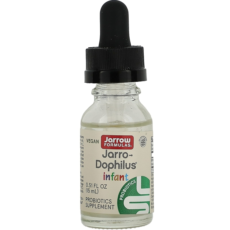 Jarrow Formulas, Jarro-Dophilus, веганский жидкий пробиотик для младенцев, 1 млрд КОЕ, 15 мл (0,51 жидк. унции)