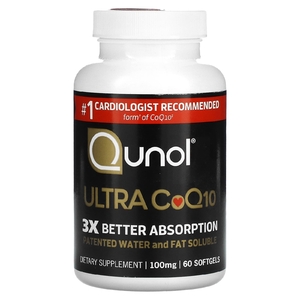 Qunol, коэнзим Q10 ультра, 100 мг, 60 капсул