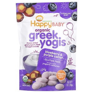 Happy Family Organics, органический греческий йогурт, черника и фиолетовая морковь, 28 г (1 унция)