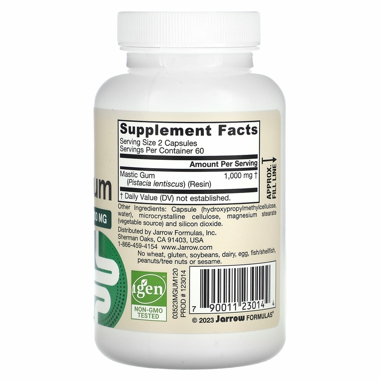 Jarrow Formulas, веганская мастиковая смола, 1000 мг, 120 растительных капсул