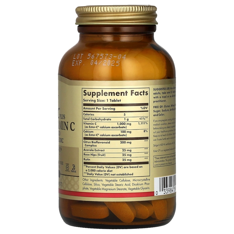 Solgar, Ester-C Plus, витамин C, 1000 мг, 90 таблеток