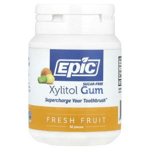 Epic Dental, ксилитоловая камедь, без сахара, свежие фрукты, 50 шт.