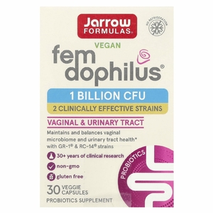 Jarrow Formulas, Fem Dophilus, пробиотики, 1 млрд КОЕ, 30 растительных капсул