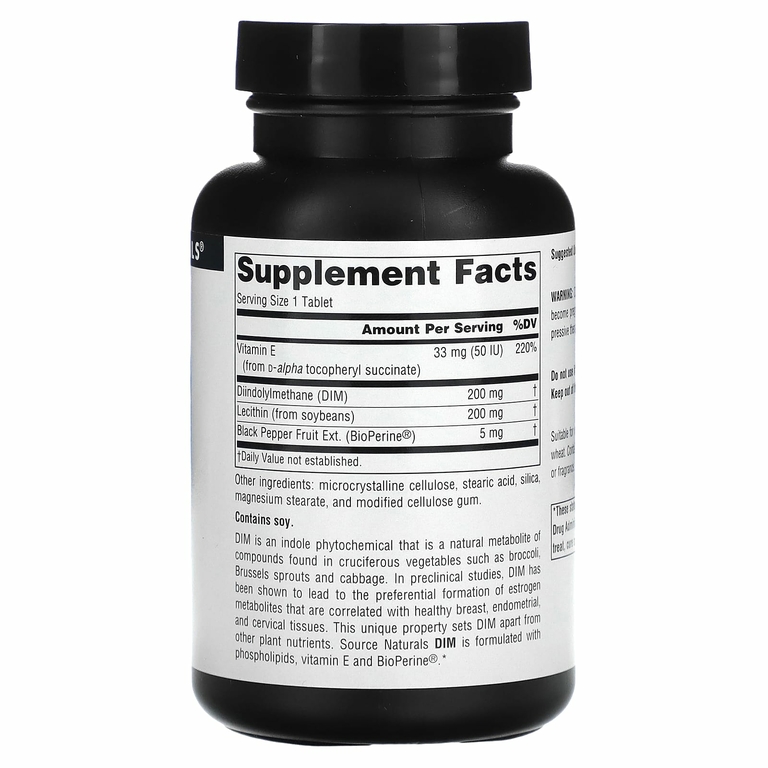 Source Naturals, DIM (дииндолинметан), 200 мг, 60 таблеток