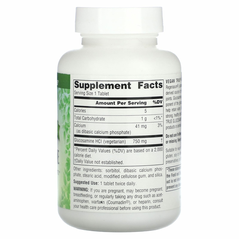 Source Naturals, Vegan True, глюкозамин, 60 таблеток