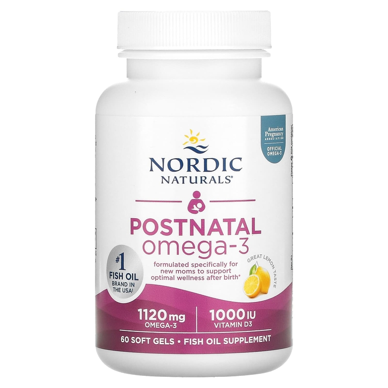 Nordic Naturals, омега-3 для молодых мам, со вкусом лимона, 1120 мг, 60 капсул (560 мг в 1 капсуле)