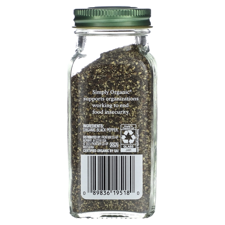Simply Organic, Органический крупный черный перец, 70 г (2,47 унции)