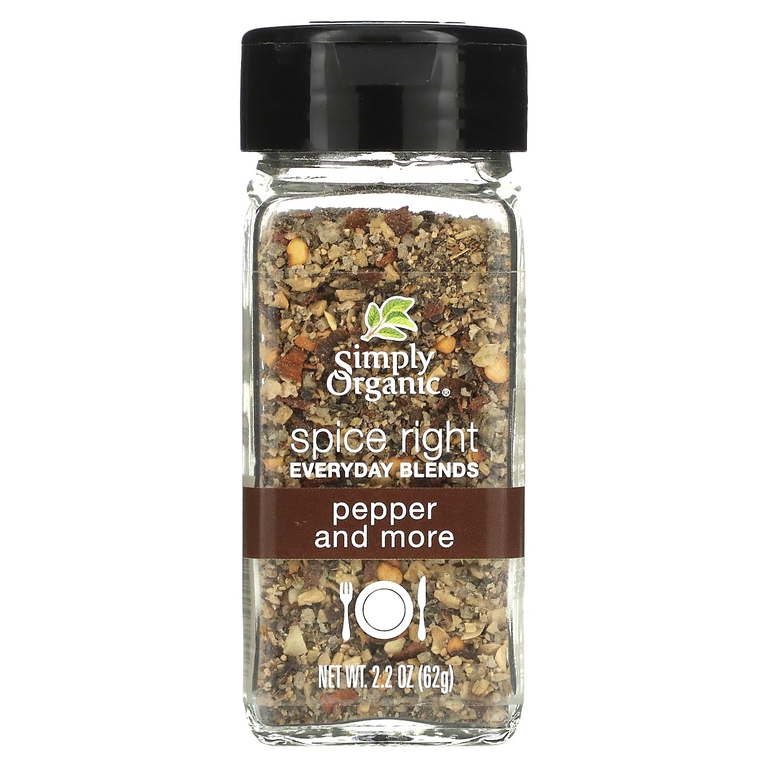 Simply Organic, смеси органических специй на каждый день, перец и другие приправы, 62 г (2,2 унции)