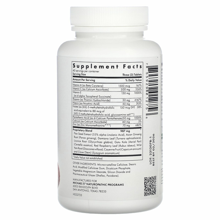 Michael's Health, Women's Reproductive Factors, 120 вегетарианских таблеток