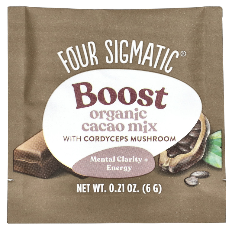 Four Sigmatic, Boost, органическая смесь для приготовления какао с грибом кордицепсом, 10 пакетиков по 6 г (0,21 унции)