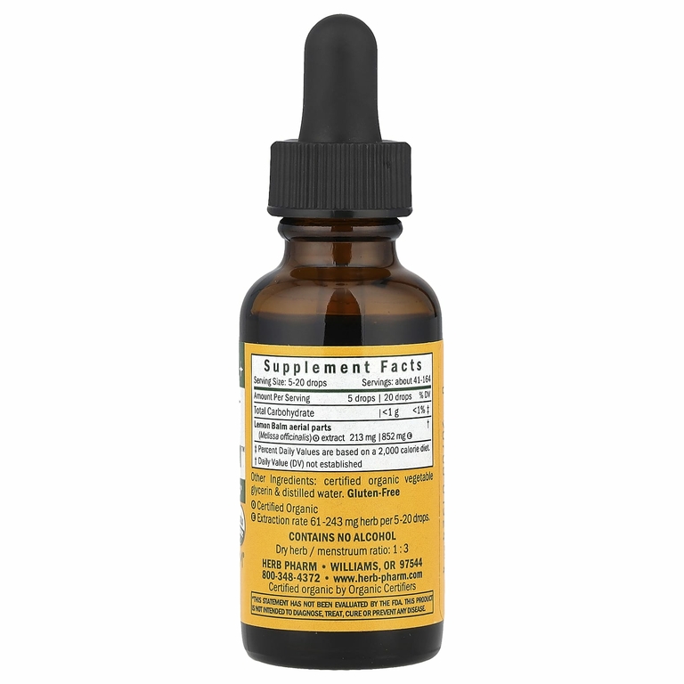 Herb Pharm, лимонный бальзам для детей, Calm™, без спирта, 30 мл (1 жидк. унция) (213 мг в 1 порции)