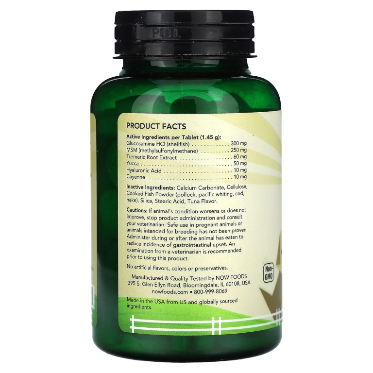 NOW Foods, поддержка суставов для собак и кошек, 90 жевательных таблеток, 126 г (4,44 унции)