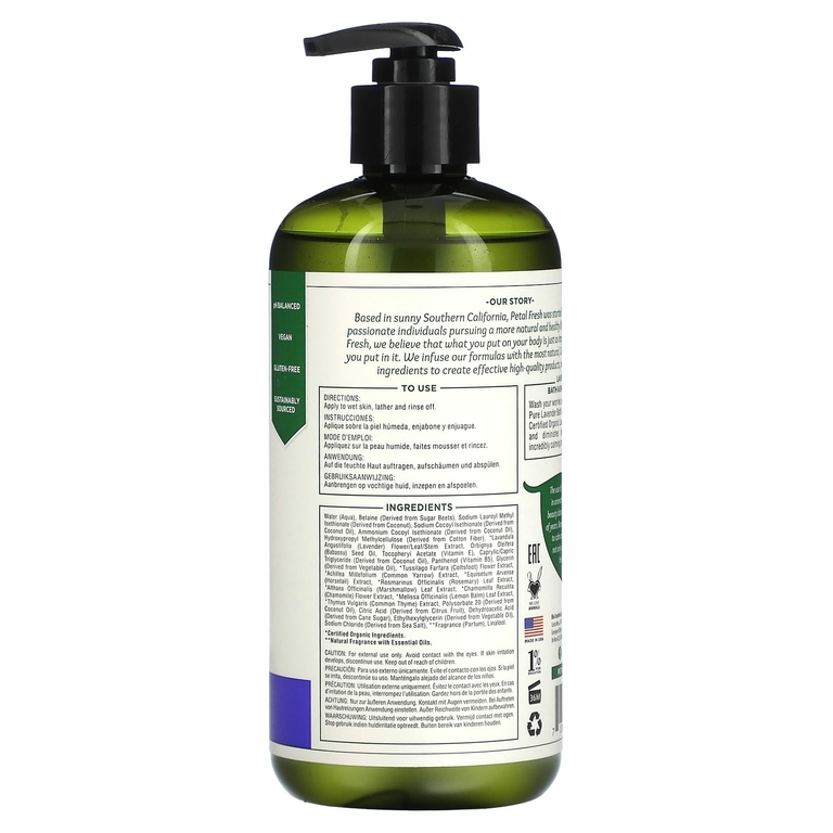Petal Fresh, Pure, успокаивающий гель для ванны и душа, лаванда, 475 мл, (16 жидк. унций)