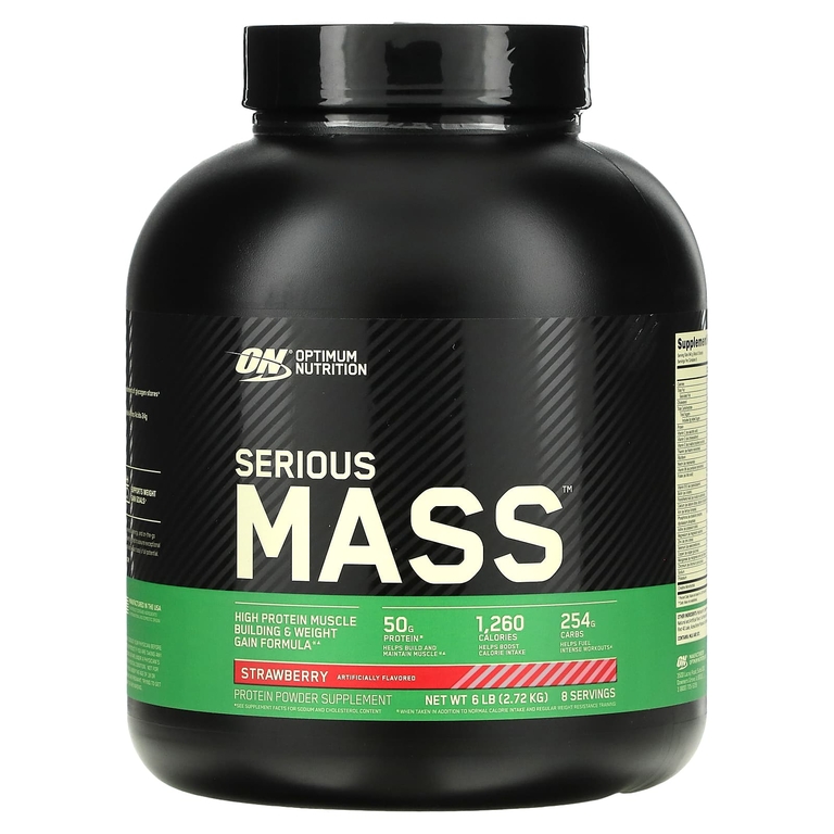 Optimum Nutrition, Serious Mass ™, клубника, 2,72 кг (6 фунтов)