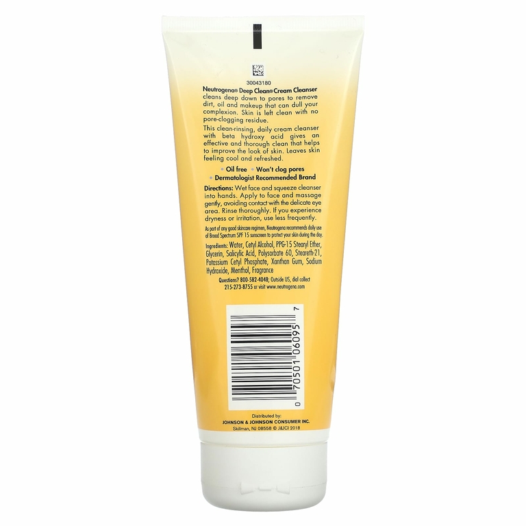 Neutrogena, Deep Clean, очищающий крем, 200 г (7 унций) (Товар снят с продажи) 