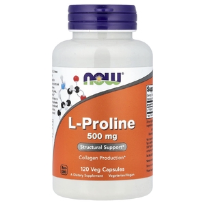 NOW Foods, L-пролин, 120 растительных капсул (0,5 г в 1 капсуле)