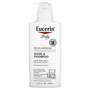Eucerin, Baby, гель для душа и шампунь, без аромат, 400 мл (13,5 жидких унций)