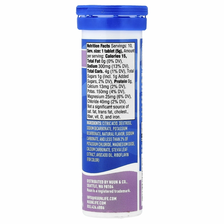 Nuun, Sport Hydration, шипучие таблетки для приготовления напитка с электролитами, со вкусом винограда, 10 таблеток