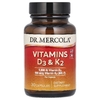 Dr. Mercola, витамины D3 и K2, 30 капсул