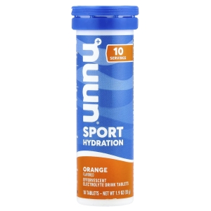 Nuun, шипучие таблетки для приготовления напитка с электролитами, апельсин, 10 таблеток
