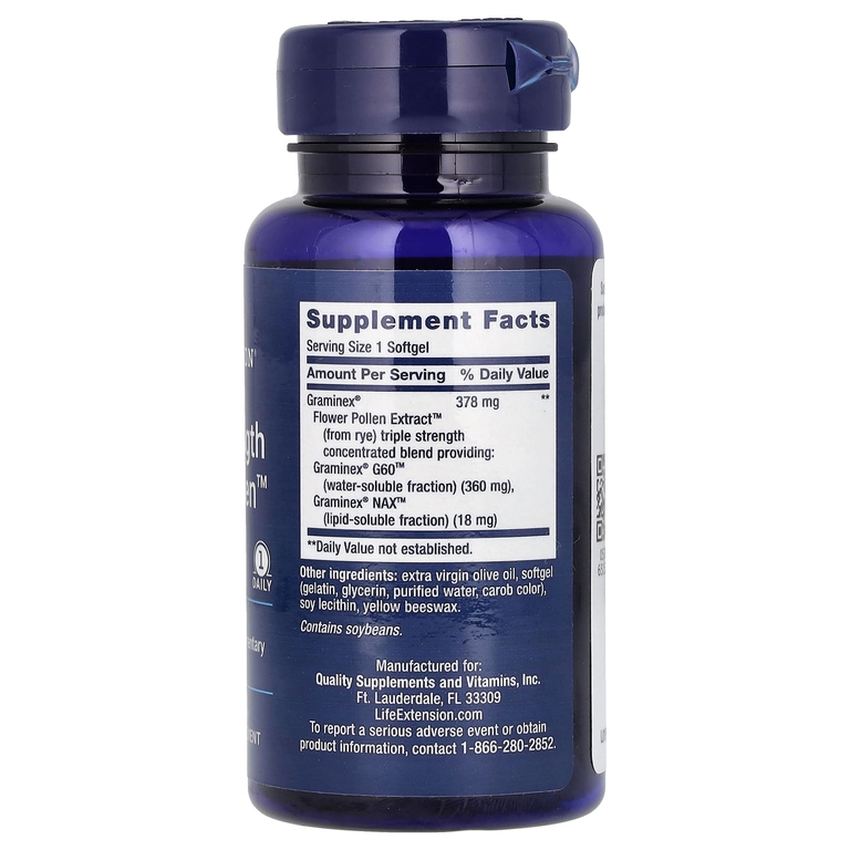 Life Extension, Triple Strength ProstaPollen, добавка для мужского здоровья с тройной силой, 30 капсул