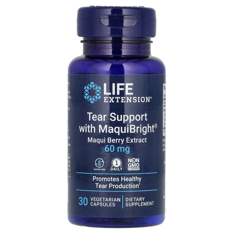 Life Extension, средство для поддержки функций слезных желез с MaquiBright, экстракт чилийской аристотелии, 60 мг, 30 растительных капсул