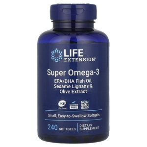 Life Extension, Super Omega-3, добавка с омега-3, 240 капсул