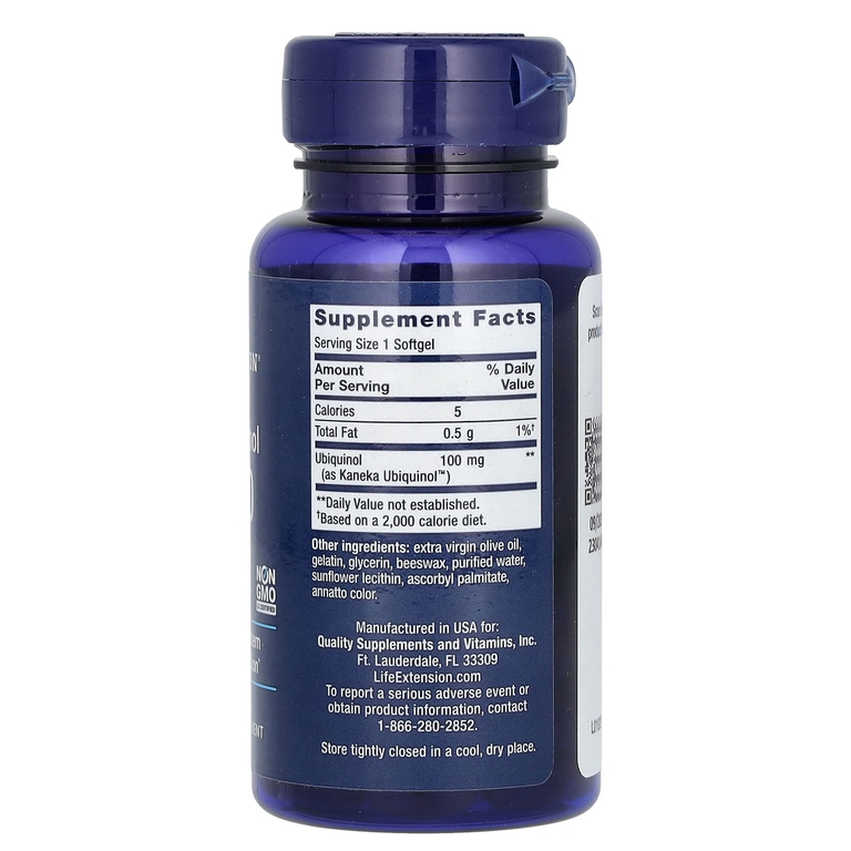 Life Extension, Super Ubiquinol CoQ10 with Enhanced Mitochondrial Support, 100 мг, 60 мягких желатиновых капсул