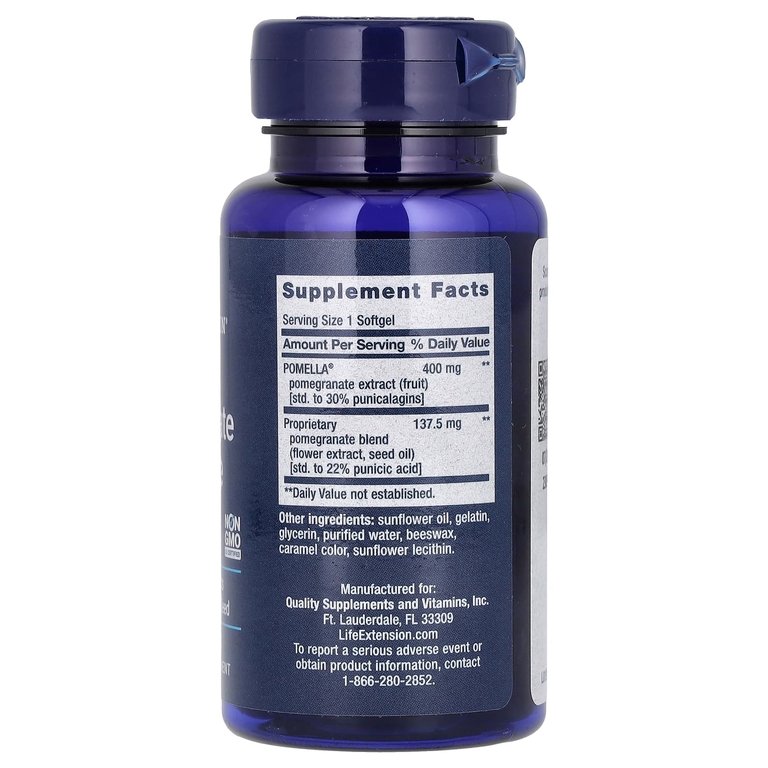 Life Extension, Pomegranate Complete, гранатовый комплекс, 30 капсул