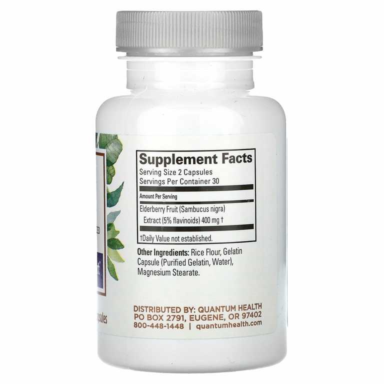 Quantum Health, бузина, 400 мг, 60 капсул (200 мг в 1 капсуле)