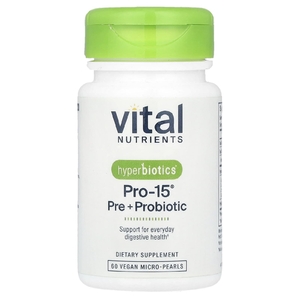 Vital Nutrients, пре + пробиотики, 60 веганских микрогранул
