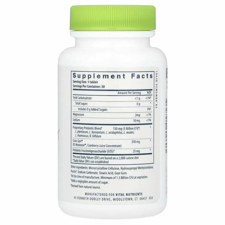 Hyperbiotics, PRO-Women с D-маннозой и клюквой, без добавок, 5 млрд КОЕ, 30 таблеток с замедленным высвобождением