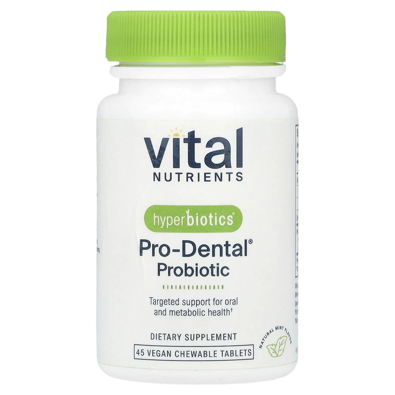 Hyperbiotics, PRO-Dental, пищевая добавка для здоровья полости рта, натуральная мята, 3 млрд КОЕ, 45 жевательных таблеток