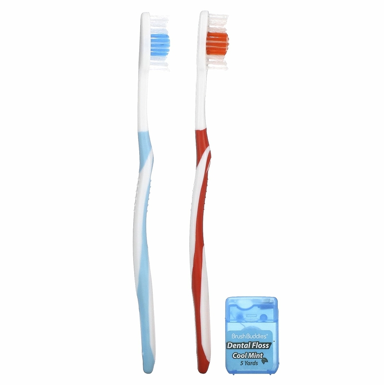 Brush Buddies, "Забота с умом", набор зубных щеток, для взрослых, 2 шт