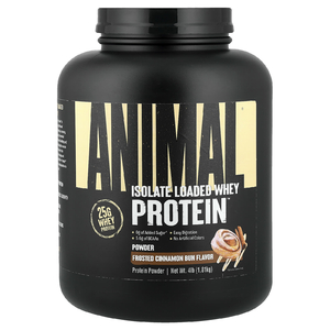 Animal, Порошок с изолятом сывороточного протеина Loaded Whey Protein™, Замороженная булочка с корицей, 4 фунта (1,81 кг)