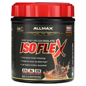 ALLMAX, Isoflex, на 100% чистый изолят сывороточного протеина, со вкусом шоколада, 425 г (0,9 фунта)