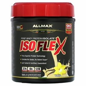 ALLMAX, ISOFLEX®, чистый изолят сывороточного протеина, со вкусом ванили, 425 г (0,9 фунта)