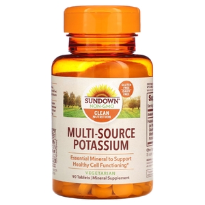 Sundown Naturals, Калий из нескольких источников, 90 таблеток (Товар снят с продажи) 