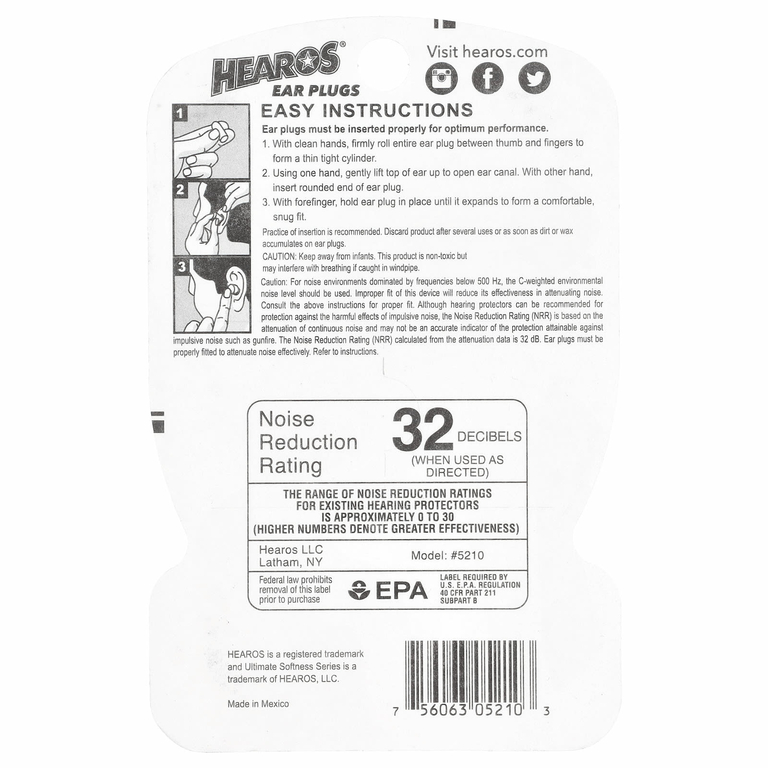 Hearos, беруши, NRR 32, 14 пар