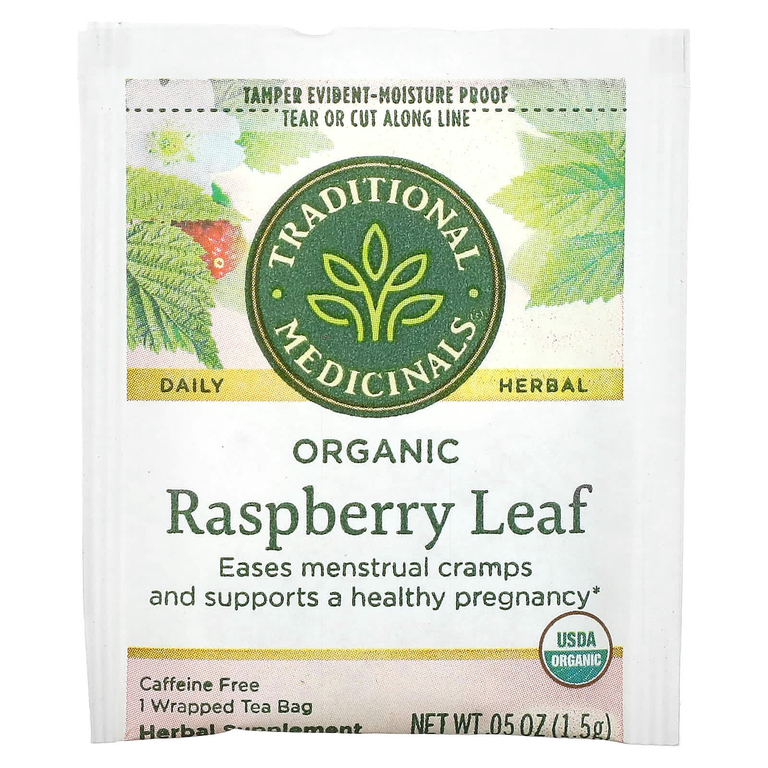 Traditional Medicinals, листья органической малины, без кофеина, 16 чайных пакетиков, 24 г (0,85 унции)
