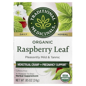 Traditional Medicinals, листья органической малины, без кофеина, 16 чайных пакетиков, 24 г (0,85 унции)