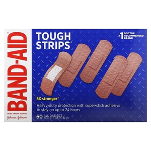 Band Aid, лейкопластыри, прочные полоски, 60 шт. (Товар снят с продажи) 