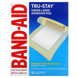 Band Aid, Tru-Stay Sheer, лейкопластыри, большие лейкопластыри, 10 шт. (Товар снят с продажи) 
